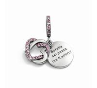 MariaFonte Charm Pendente Sorella Ciondolo Originale Argento Portafortuna