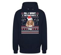 Mariah Carey - Felpa con cappuccio, motivo: All I Want for Christmas is You | Ugly Christmas Christmas, blu navy, S
