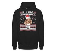 Mariah Carey - Felpa con cappuccio, motivo: All I Want for Christmas is You | Ugly Christmas Christmas, Nero , S
