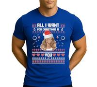 Mariah Carey - Maglietta da uomo All I Want for Christmas is You | Ugly Christmas Christmas Christmas, Blu, S