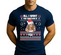 Mariah Carey - Maglietta da uomo All I Want for Christmas is You | Ugly Christmas Christmas Christmas, blu navy, S