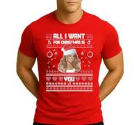 Mariah Carey - Maglietta da uomo All I Want for Christmas is You | Ugly Christmas Christmas Christmas, Colore: rosso, S
