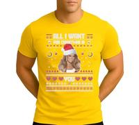 Mariah Carey - Maglietta da uomo All I Want for Christmas is You | Ugly Christmas Christmas Christmas, giallo., XL