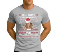 Mariah Carey - Maglietta da uomo All I Want for Christmas is You | Ugly Christmas Christmas Christmas, grigio., L