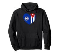 Mariana Islands And Cuba Flags: Heart Shaped Unity Felpa con Cappuccio