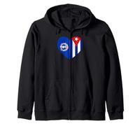 Mariana Islands And Cuba Flags: Heart Shaped Unity Felpa con Cappuccio