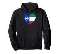 Mariana Islands and Italy Flags: Heart Shaped Unity Felpa con Cappuccio