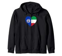 Mariana Islands and Italy Flags: Heart Shaped Unity Felpa con Cappuccio