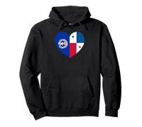 Mariana Islands And Panama Flags: Heart Shaped Unity Felpa con Cappuccio
