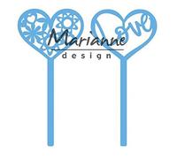 Marianne Design Creatablesheart - Set di 2 spilli per fustellatura e goffratura, colore: blu