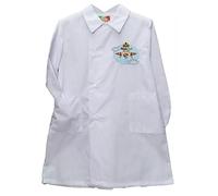 MARIANO Grembiule Scuola Bambino Bianco con Bottoni e Ricamo - Grembiule Asilo Scuola Materna Maschietto - Casacca Scuola Bimbo (Aeroplano, tg. 50, H cm 98, anni 3)