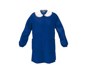 Mariano - Made in Italy Grembiule Scuola Bambina Asilo ed Elementari - Senza Ricamo, Chiusura con Zip, Pratico e Resistente, con Bottoni e Colletto Staccabile, Bianco, 70