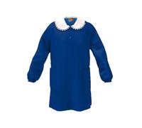 Mariano - Made in Italy Grembiule Scuola Bambina Asilo ed Elementari - Senza Ricamo, Pratico e Resistente, con Bottoni e Colletto Staccabile, Blu, 110
