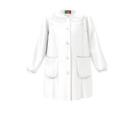 Mariano - Made in Italy Grembiule Scuola Bambina Asilo ed Elementari - Senza Ricamo, Pratico e Resistente, con Bottoni e Colletto Staccabile, Bianco, 70