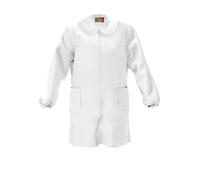 Mariano - Made in Italy Grembiule Scuola Bambina Asilo ed Elementari - Senza Ricamo, Pratico e Resistente, con Bottoni e Colletto Staccabile, Bianco, 65