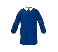 Mariano - Made in Italy Grembiule Scuola Bambino Asilo ed Elementari - Senza Ricamo, Pratico e Resistente, Chiusura con Zip e Colletto Staccabile, Blu, 85