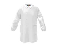 Mariano - Made in Italy Grembiule Scuola Bambino Asilo ed Elementari - Senza Ricamo, Pratico e Resistente, con Bottoni e Colletto Staccabile, Bianco, 50