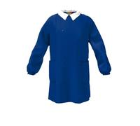 Mariano - Made in Italy Grembiule Scuola Bambino Asilo ed Elementari - Senza Ricamo, Pratico e Resistente, con Bottoni e Colletto Staccabile, Blu, 70