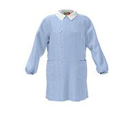 Mariano - Made in Italy Grembiule Scuola Bambino Asilo ed Elementari - Senza Ricamo, Pratico e Resistente, con Bottoni, Cielo, 45