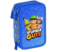 Maricart | Astuccio a Tre Scomparti per Bambina da Scuola Elementare, Astuccio Completo di 44 Pezzi a Tre Zip con Portapenne - Stumble Guys