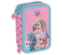 Maricart | Astuccio a 3 Scomparti per Bambina da Scuola Elementare, Astuccio Completo di 44 Pezzi a Tre Zip con Portapenne - BFF by Cry Babies