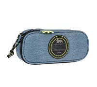 Maricart | Astuccio Ovale Lonsdale per Scuola Media e Superiore da Ragazzo o Ragazza con Scomparto Unico e Zip - Astuccio Baulotto University Blue Denim