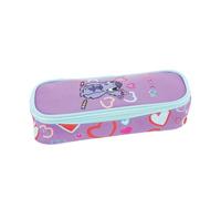 Maricart | Astuccio Ovale per Scuola Elementare e Media da Ragazzo o Ragazza con Scomparto Unico e Zip - Astuccio Baulotto Stitch