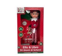 Maricart | Kit Libro 24 Giorni di scherzi di Natale in Italiano per Bambini e Elfo di Natale Pupazzo Elfo Natalizio con Corpo Morbido di Peluche e Faccia in Vinile - Elves Behavin’ Badly