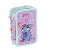 Maricart Stitch Astuccio a 3 Scomparti Scuola con 44 Pezzi