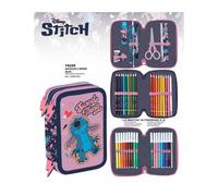 Maricart Stitch Astuccio Scuola 3 Zip Organizzato