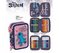 Maricart Stitch Astuccio Scuola 3 Zip Organizzato