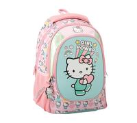 Maricart Zaino Scuola Elementare Hello Kitty 32x21,5x42 cm - Zaino Ovetto con 2 Compartimenti e Zip - Zainetto Bambina Ergonomico con Schienale e Spallacci Imbottiti