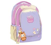Maricart Zaino Scuola Elementare Milk Candy 32x21,5x42 cm - Zaino Ovetto con 2 Compartimenti e Zip - Zainetto Bambina Ergonomico con Portachiavi Abbinato