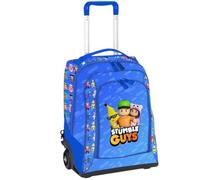Maricart | Zaino Trolley Scuola Elementare per Bambini 34,5x21x45 cm con Ruote in Gomma Zainetto da Bambino o Bambina - Stumble Guys