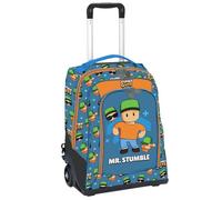 Maricart Zaino Trolley Scuola Elementare per Bambini 34,5x21x45 cm con Ruote in Gomma Zainetto da Bambino o Bambina - Stumble Guys