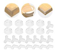 MARICATO Paraspigoli per Bambini, 24 Pezzi Paraspigoli Angolari in Gomma, Colla Pre-tape Trasparenti Para Spigoli Bimbi,Paraspigoli Bambini Bordi Tavolo,Kit Sicurezza Testa Neonato,per Tavolo e Mobili