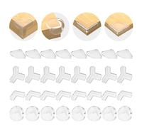 MARICATO Paraspigoli per Bambini, 32 Pezzi Paraspigoli Angolari in Gomma, Colla Pre-tape Trasparenti Para Spigoli Bimbi,Paraspigoli Bambini Bordi Tavolo,Kit Sicurezza Testa Neonato,per Tavolo e Mobili