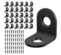 MARICATO Squadrette Angolari, 30 Pezzi 20 x 20 mm Staffe Angolari inox, Staffe Angolari Per Legno 90 Gradi, Staffe A L per Mobili, Scaffali, Tavoli, Rinforzo Resistente per Mensole e Ripiani Nero