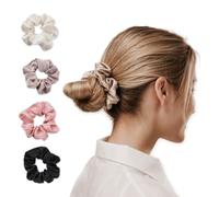 Marie Madeleine Beauty 4 elastici per capelli grandi in tessuto satinato Silk scrunchies, elastici per capelli da donna, accessori per capelli, elastici per capelli, elastici per capelli, elastici per