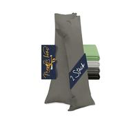Marie´s Home 2 federe per cuscino Velvety Soft per cuscini per chi dorme sul fianco 1615.2355, ca. 40 x 145 cm, antracite