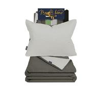 Marie´s Home Biancheria da letto per bambini, 100 x 135 cm, set copripiumino + 1 federa 40 x 60 cm, copripiumino estivo con federa, 100 x 135 cm + 40 x 60 cm, antracite - argento