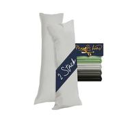 Marie´s Home - Confezione da 2 federe per cuscino 40 x 145 cm per cuscino per dormire sul fianco 1613.2353, Argento