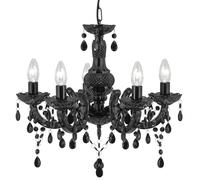 Lampadario Classico Marie Therese Vetro Nero Policarbonato 5 Luci E14