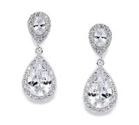 Mariell Cubic Zirconia Crystal Tearchrop penzolante e orecchini da sposa CZ Jewelry for Brides Bridesmaids Homecoming Prom e abbigliamento quotidiano