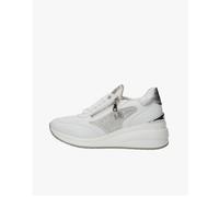 Mariella Burani Sneakers Donna in Ecopelle con Zeppa - 716 (Bianco/Silver)