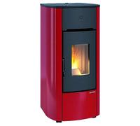 MARIELLA - Stufa a Pellet, 7 kW, Ventilata, colore Bordeaux