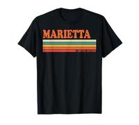 Marietta Retro Personalizzato Nome Vintage Stripes Maglietta