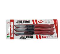 MARIETTI 13TPB06R - Coltello tavola dentata cm 11 Linea Top - Rosso - blister 6 pz