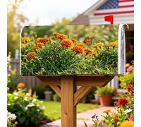 Marigold - Coperture magnetiche per cassette postali, copertura per cassetta delle lettere primaverile con farfalle naturali, decorazione da giardino, 53 x 64 cm