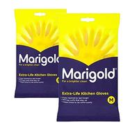 Marigolds s Guanti da Cucina Unisex -Gloves-Medium Extra Life Medi 2 Paia, Giallo, Confezione M da UK